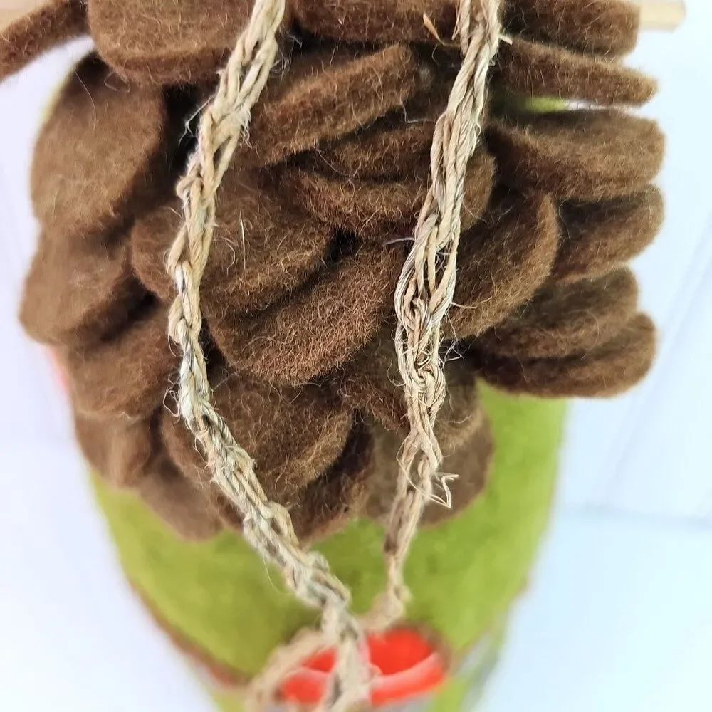 Wild Woolies Felted Wool Birdhouse Forest House Green 10 In Natural Materials